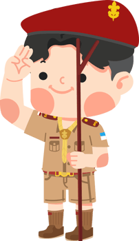 boy scout thai holding pole yelling kid png