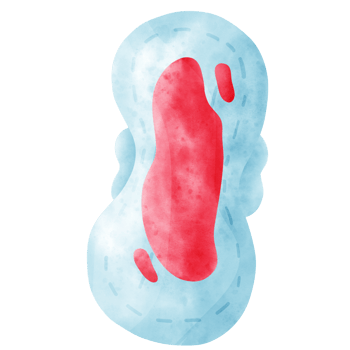 Sanitary Pads in watercolor with period on png