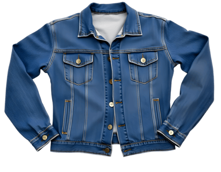 Realistic Detailed 3d Blue Denim Jacket Isolated on Transparent Background png