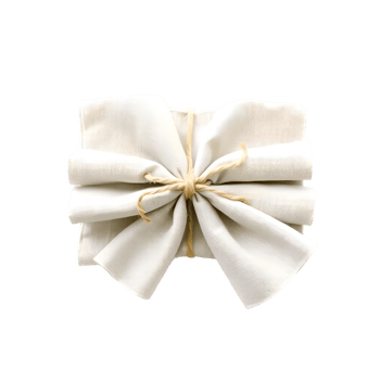 White fabric bow isolated on transparent background png