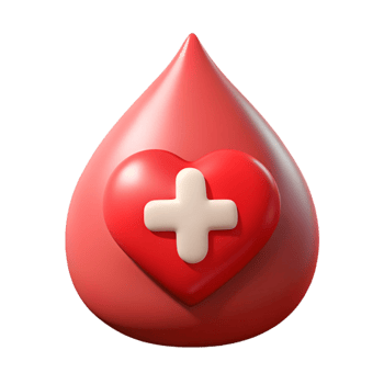 Realistic 3D Blood Drop Icon for Health and Science png