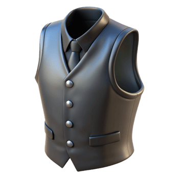 3D Icon of a Black Vest for Men's Fashion png