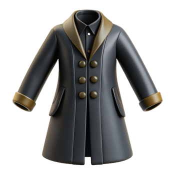 Elegant Black Long Coat for Winter Fashion png