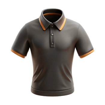 3D Icon of a Black Polo Shirt for Men's Fashion png