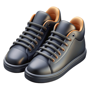 3D Icon of Black Sneakers for Casual Wear png