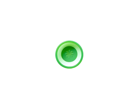 Green glass button on transparent background png