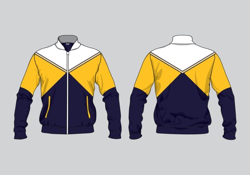 University varsity jacket design template for student clothing vector