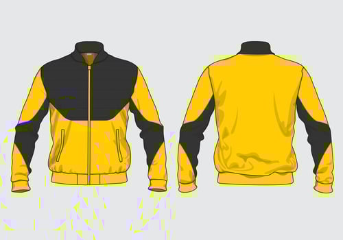 Yellow colored jacket design template vector
