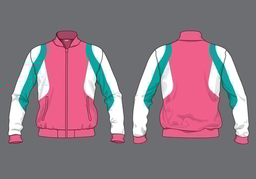 Tracket Jacket design template for women pink color vector