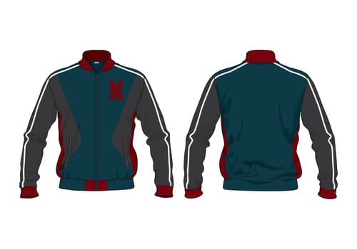 Isolated in white background letterman jacket template vector