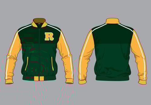 Letterman jacket clothing apparel design vector