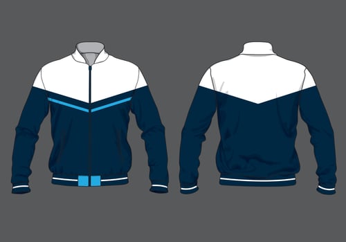 White and Dark blue colored jacket design template vector