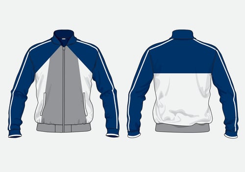 Jacket design front zipper different angle vector