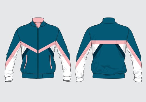 Women's Jacket design template Mock up front and back view vector