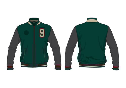 Earth tones Varsity Jacket Template Design Mock up vector