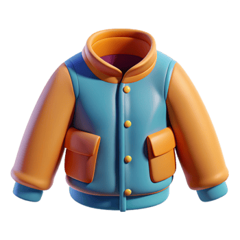 3D Icon of a Colorful Jacket for Casual Wear png