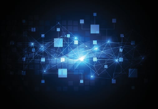 Abstract blockchain digital technology concept. Big data design vector