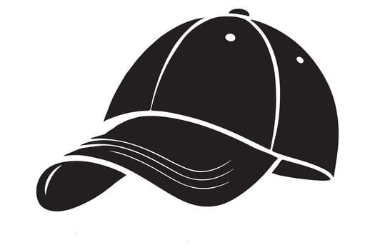 Stylish Baseball Cap Silhouette Icon Illustration Headwear Apparel vector