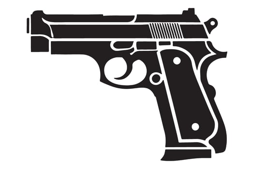 Detailed Pistol Art for Graphic Design and Illustration Projects vector