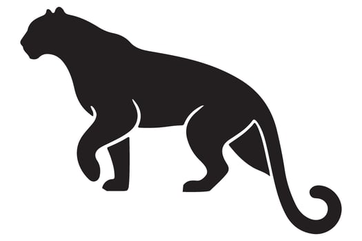 Black Panther Silhouette Illustration for Wildlife and Design vector