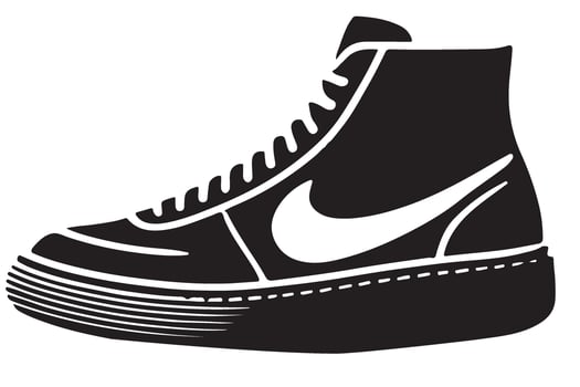 Nike High Top Sneaker Shoe Silhouette Icon Illustration vector