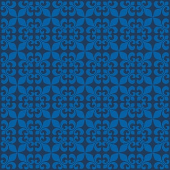 Blue Color Decoration Fleur De Lis Seamless Pattern Illustration Design. EPS 10. vector