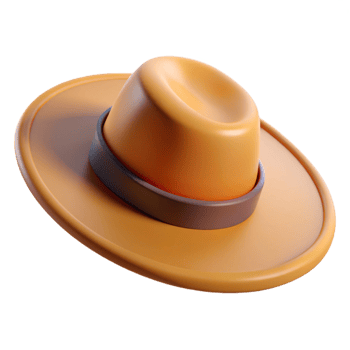Wide Brimmed Hat 3D Icon for Special Occasions png
