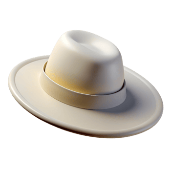 Elegant Wide Brimmed Hat 3D Icon for Special Occasions png