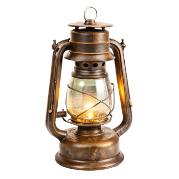Antique Vintage Rustic Metal Oil Lantern Lamp with Glowing Light png
