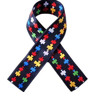 Awareness Ribbon Featuring Colorful Puzzle Pieces for Autism Support and Understanding png