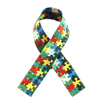 Puzzle Piece Ribbon Representing Autism Awareness and Support png