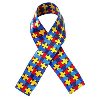 Ribbon Representing Autism Spectrum Disorder Puzzle Pieces png