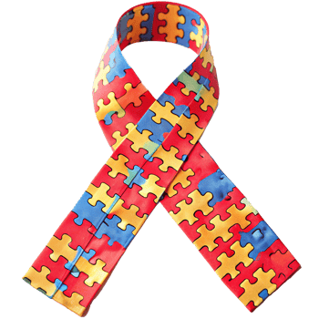 Awareness Ribbon for Autism Spectrum Disorder Puzzle Pieces Pattern png