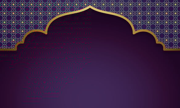 an arabic background with a gold arabic arch vector