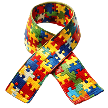 Colorful Puzzle Piece Ribbon for Autism Awareness and Support png