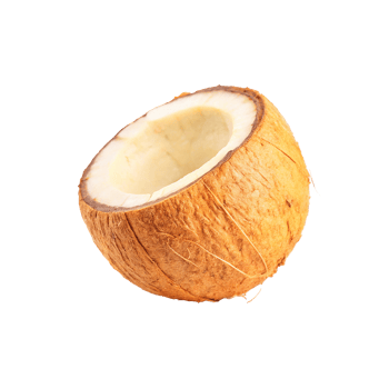 A Half of Brown Coconut with White Inside Showing the Texture and Natural Beauty of the Fruit png