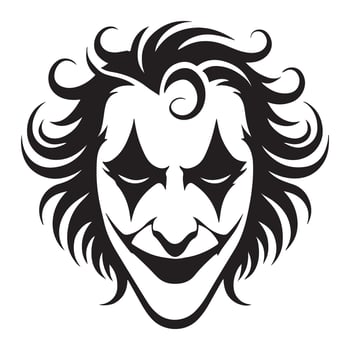 Joker face silhouette art for comic book fans vector