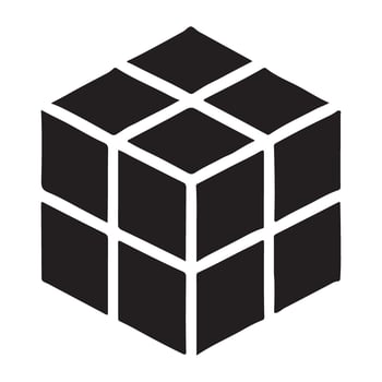 Isometric Rubik's Cube Puzzle Illustration Representing Complexity and Solution vector