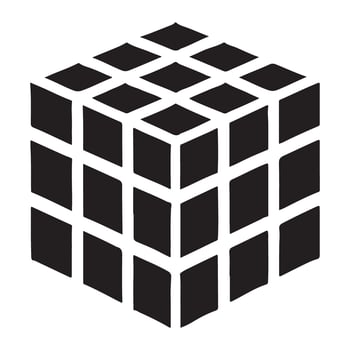 Rubik's cube illustration puzzle solving skills game enjoyment vector