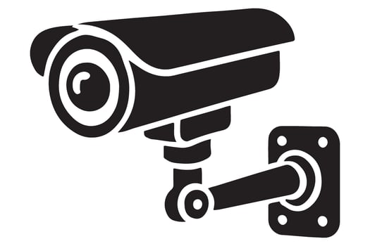 Security Camera Silhouette Graphic for Surveillance and Safety vector