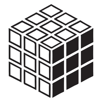 Isometric Rubik's Cube Puzzle Solving Strategy Tips and Tricks vector