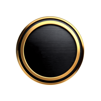 black and gold button on transparent background png