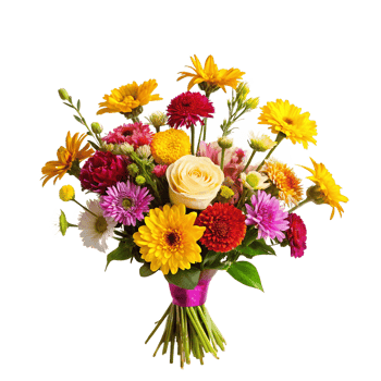 Vibrant and Colorful Bouquet of Mixed Flowers for a Special Occasion png