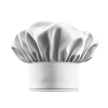 Creative White Chef Hat Isolated on Pristine Background, on the transparent Background. Format png