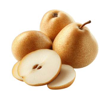 Sliced Ripe Pear With Whole Pears Showcasing Delicious Fruit, on the transparent Background. Format png
