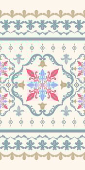 Luxury Sweet Florals Pattern and Frame On Light Beige Background Bright Colorful Design for Delicate Haute Couture with Gold Decoration. High Class Mode Border Embroidery Silk Weaves Seamless Lace vector