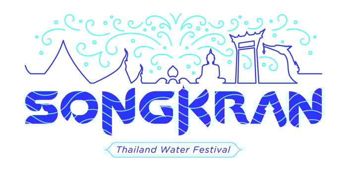 songkran thailand water festival banner design modern minimalism vector