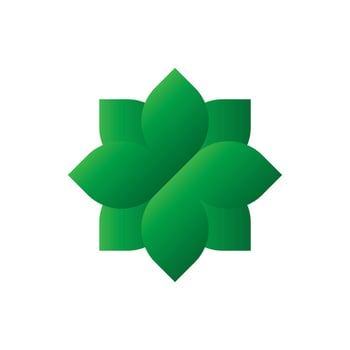 Minimalist gradient leaf logo.SIMPLE LOGO OF GRADATION LEAVES vector