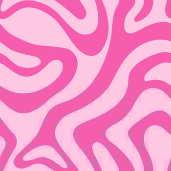 Pinky colourful waves seamless pattern. Retro curves pattern vector