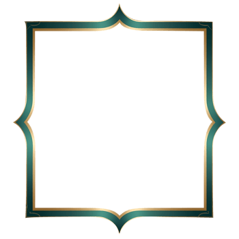 green and gold frame with a gold border png